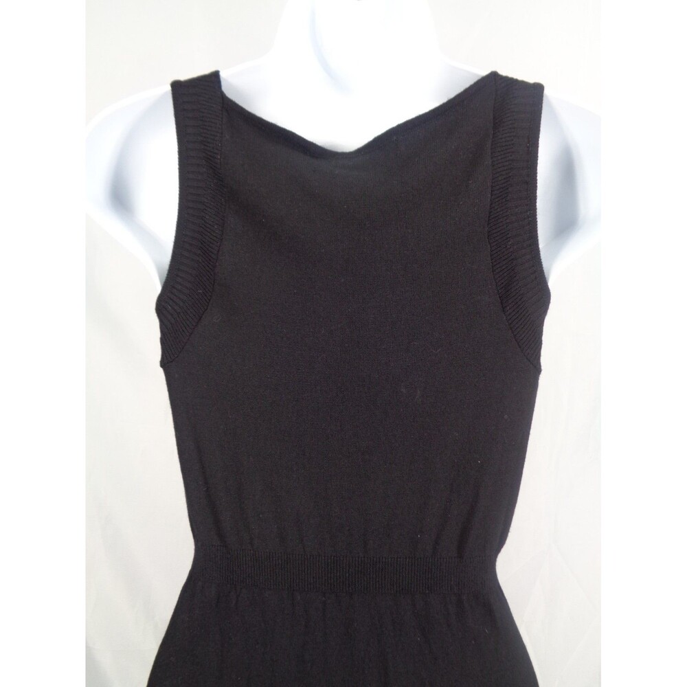 Desigual Black Knit Applique Dress Size Small Floral Starburst Embroidered - Picture 6 of 16